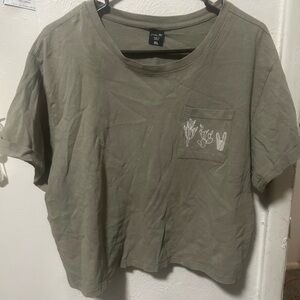 Olive Green Graphic Pocket Tee